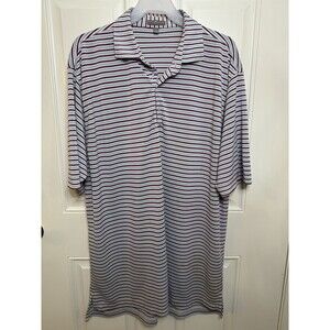 Peter Millar Southern Comfort Mens Striped Casual Polo Shirt Sz XL Adult